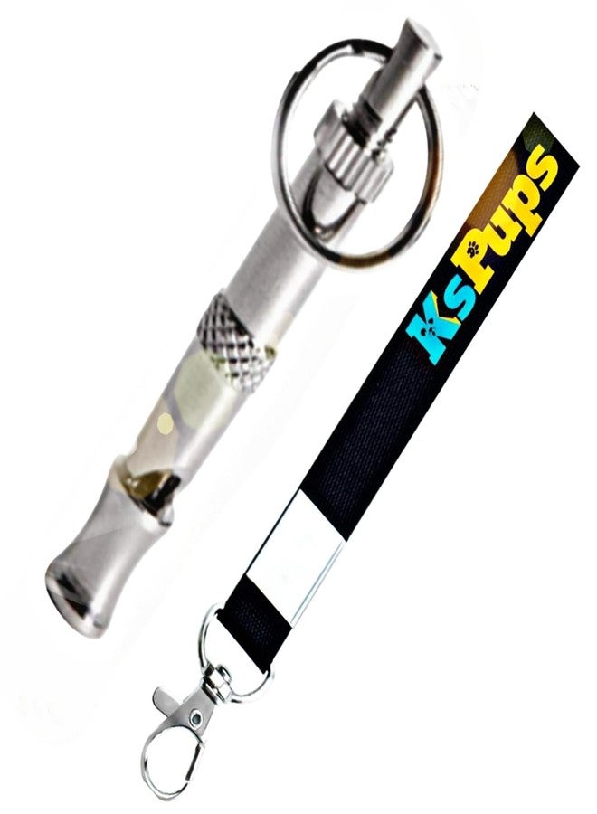KsPups 2-Tone Flute Stop Barking Ultrasonic Sound Repeller I Cat Training eychain Dog Whistle I Silver I 1-PCS - Image 1